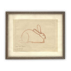 Vintage Framed Canvas Rabbit Art