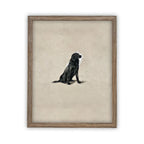 Vintage Framed Canvas Dog Art for Nursery