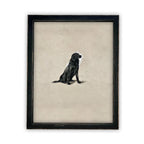 Vintage Framed Canvas Dog Art for Nursery
