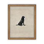 Vintage Framed Canvas Dog Art for Nursery