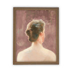 Vintage Framed Canvas Pink Portrait of a Woman