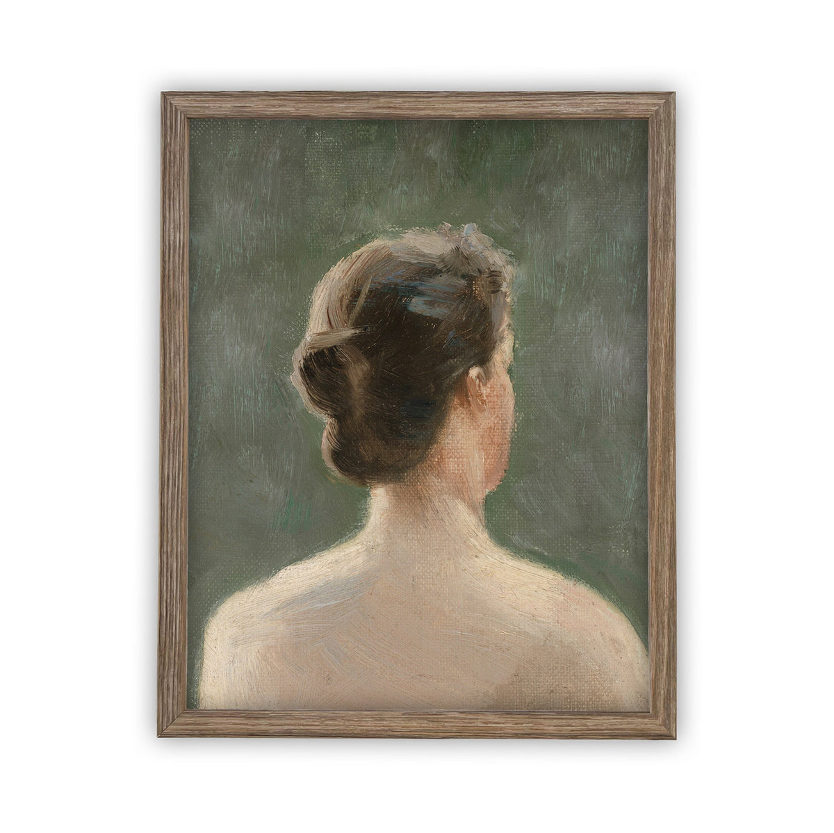 Vintage Framed Canvas Portrait of a Woman Art Print