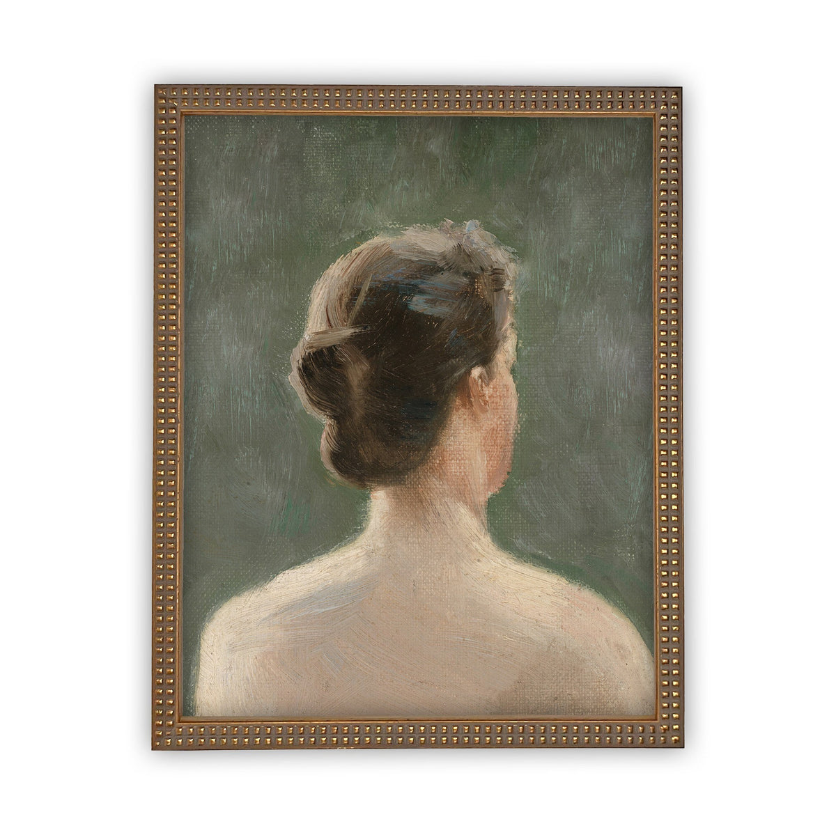 Vintage Framed Canvas Portrait of a Woman Art Print
