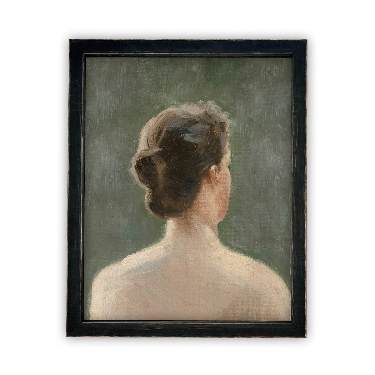 Vintage Framed Canvas Portrait of a Woman Art Print