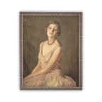 Vintage Framed Canvas Portrait of a Woman Art