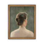 Vintage Framed Canvas Portrait of a Woman Art Print