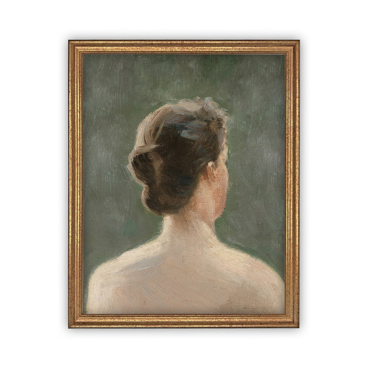 Vintage Framed Canvas Portrait of a Woman Art Print