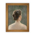 Vintage Framed Canvas Portrait of a Woman Art Print