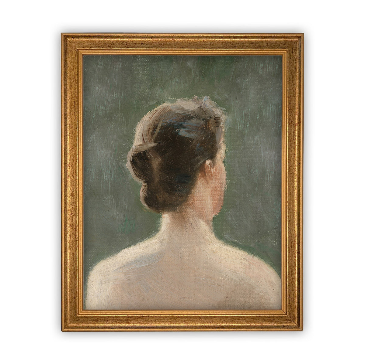 Vintage Framed Canvas Portrait of a Woman Art Print