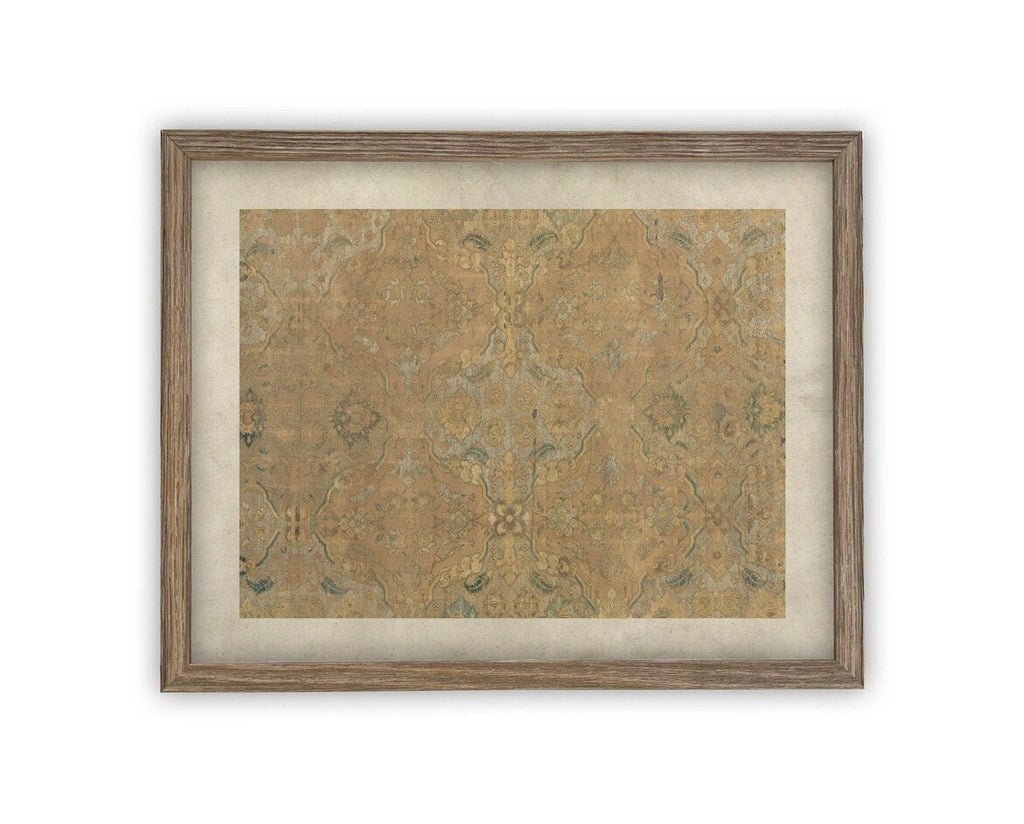 Vintage Framed Canvas Neutral Tapestry Art