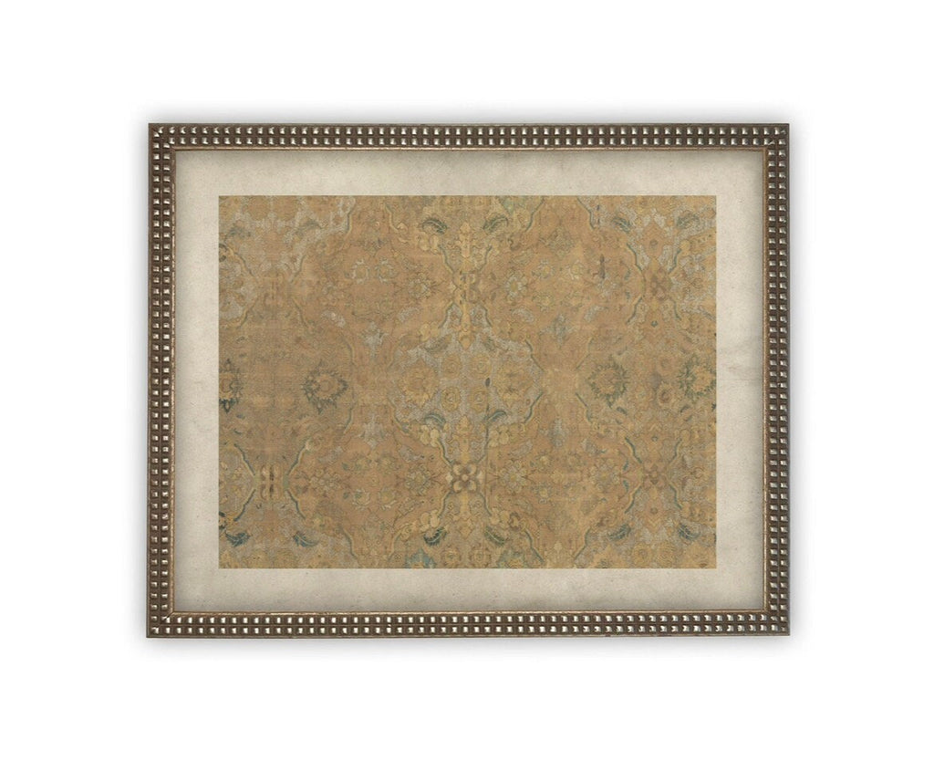 Vintage Framed Canvas Neutral Tapestry Art
