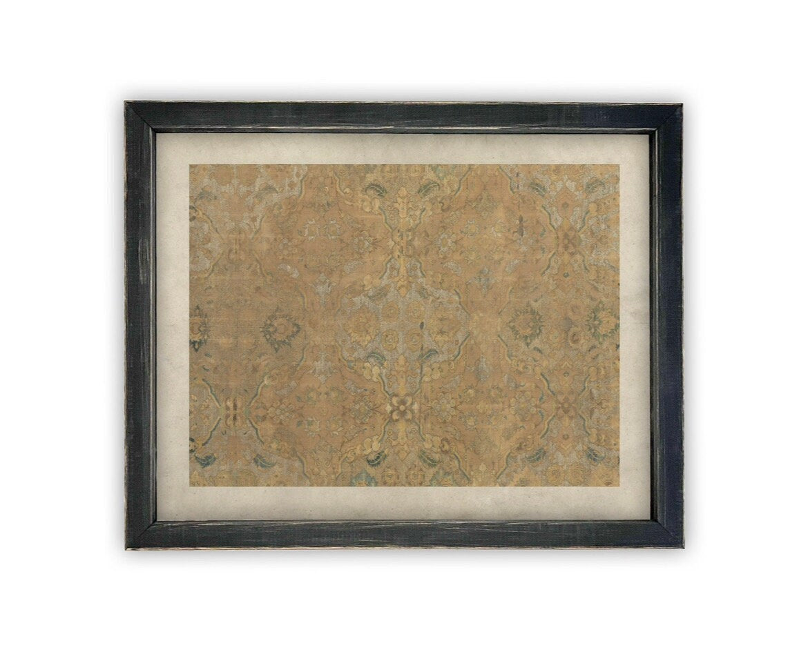 Vintage Framed Canvas Neutral Tapestry Art