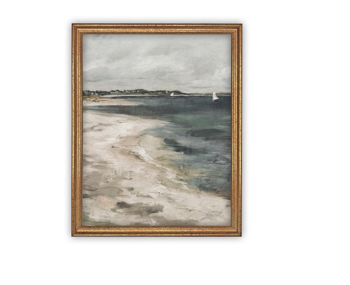 Vintage Framed Shore Canvas Art