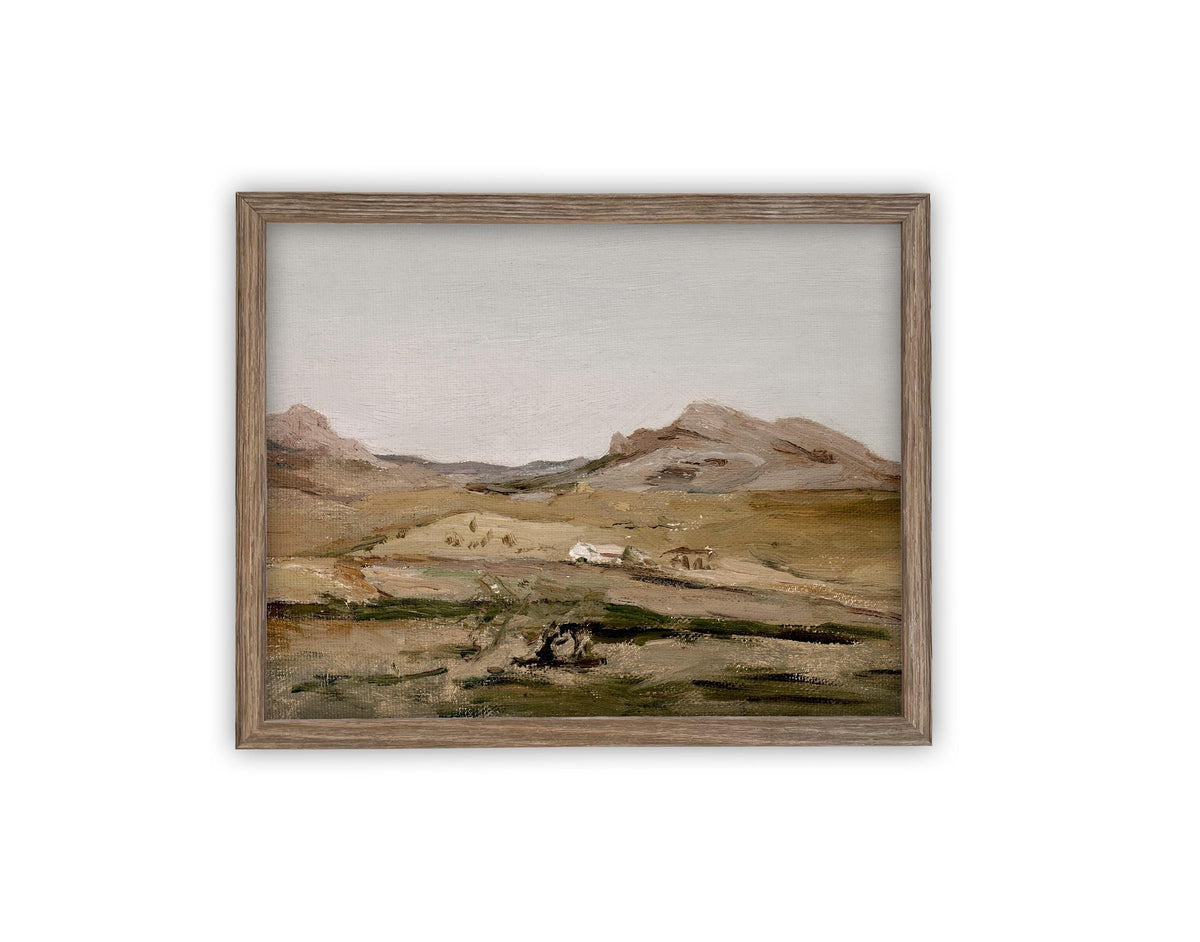 Vintage Framed Canvas Farmhouse Art