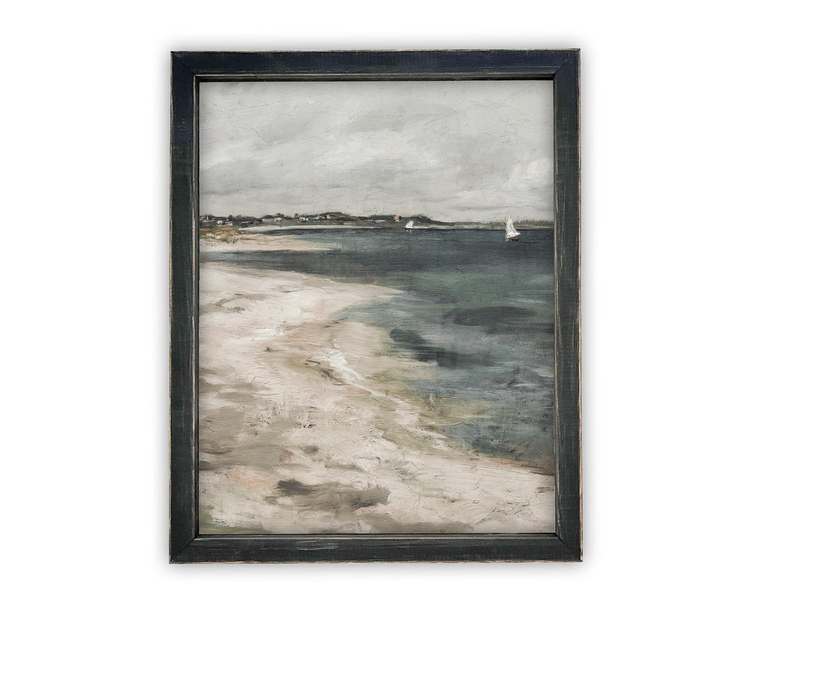 Vintage Framed Shore Canvas Art