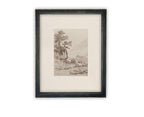 Vintage Framed Canvas Tree on Rock Art