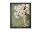 Vintage Framed Canvas White Flower Art