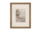 Vintage Framed Canvas Tree on Rock Art