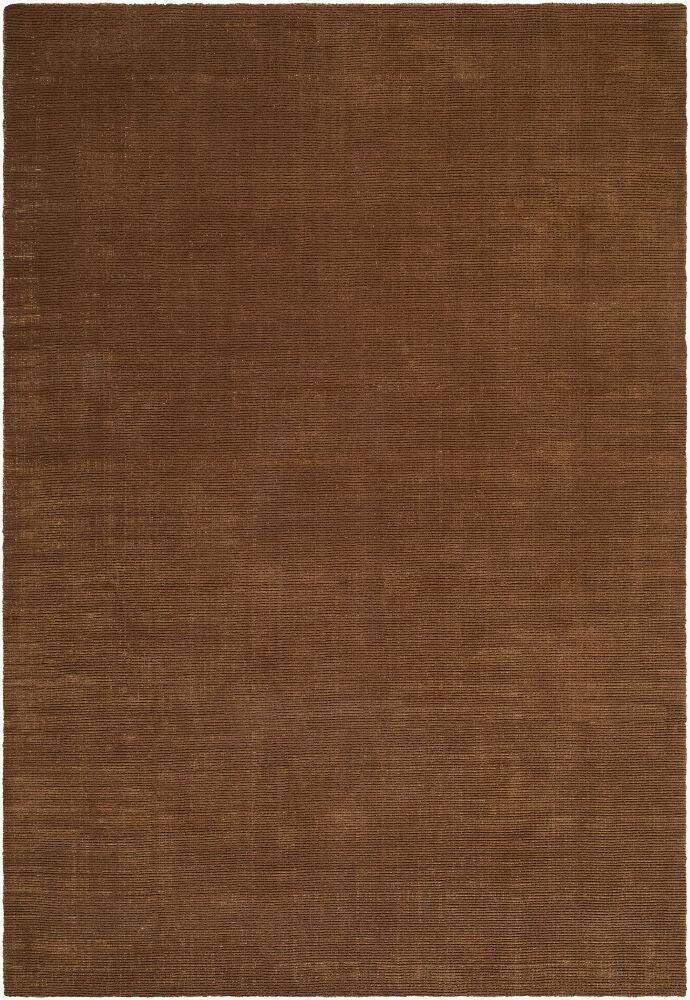 Lowen brown hand-loomed rug made of textured recycled PET yarn