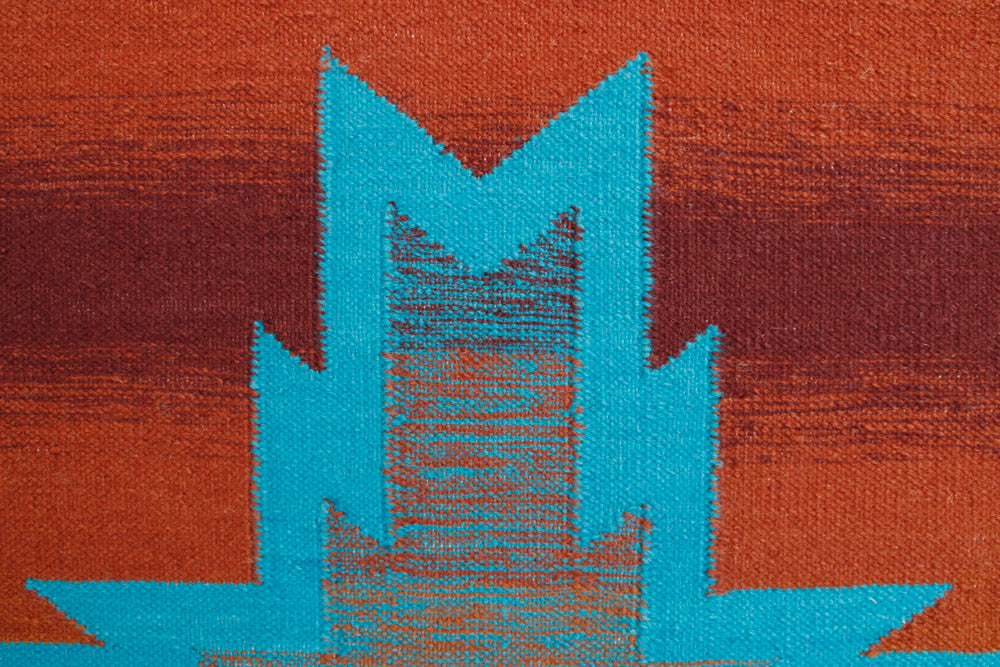 Pendleton Pagosa Springs wool rug with turquoise and orange Southwest design