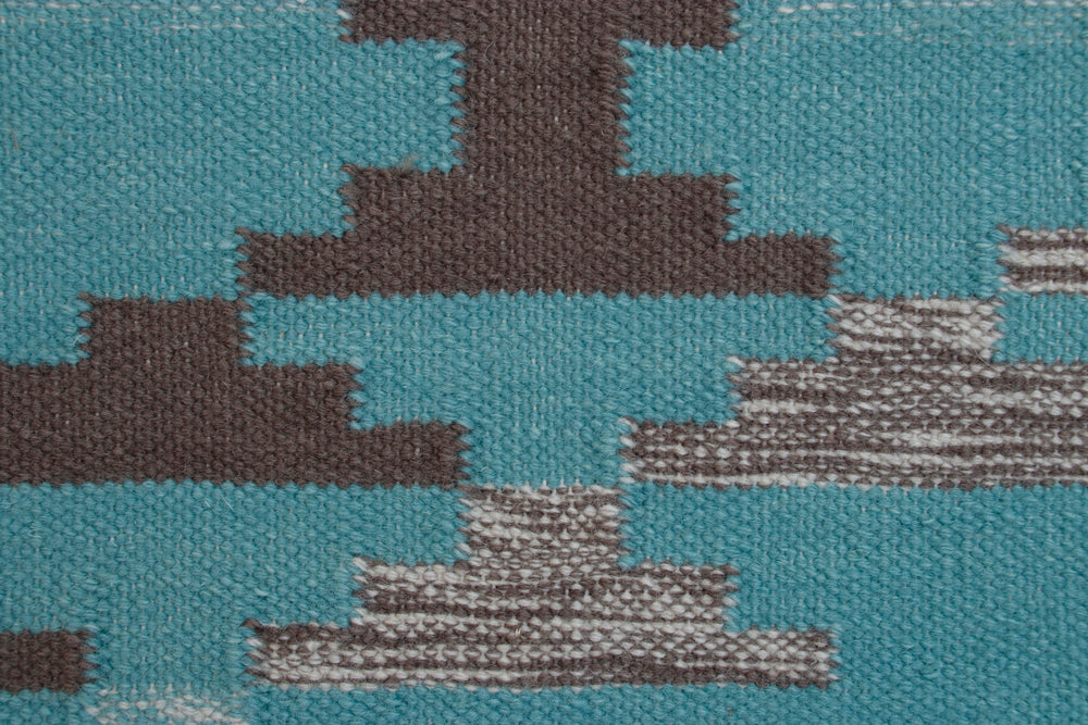 Pendleton Salt Creek turquoise wool flat-weave rug with Southwest geometric pattern
