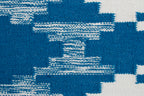 Pendleton Salt Creek turquoise and white wool flat-weave rug with Southwest geometric pattern.