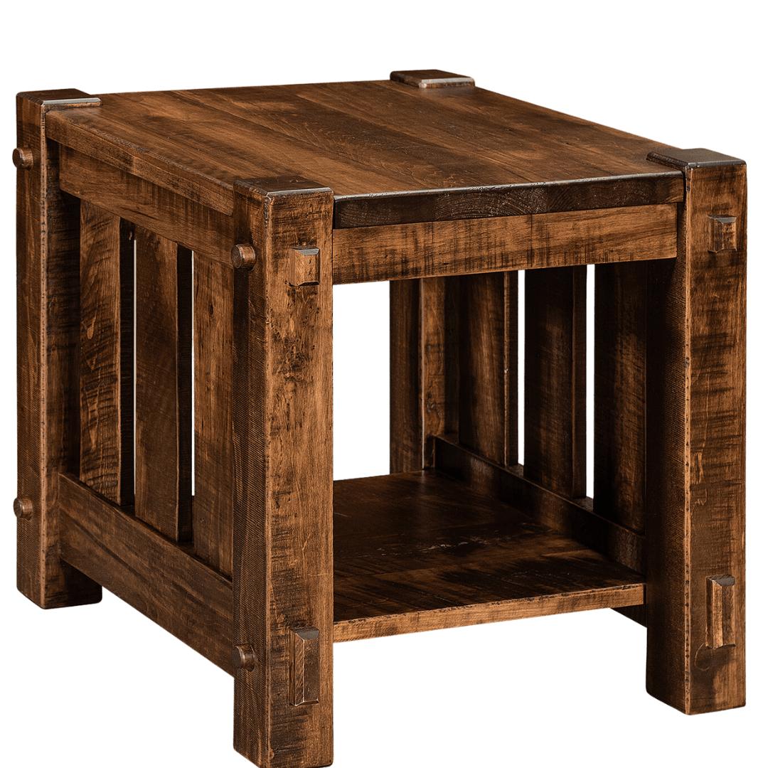 Mountain Roughsawn Wood End Table