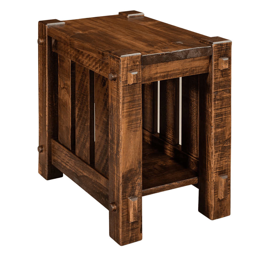 Mountain Roughsawn Wood End Table