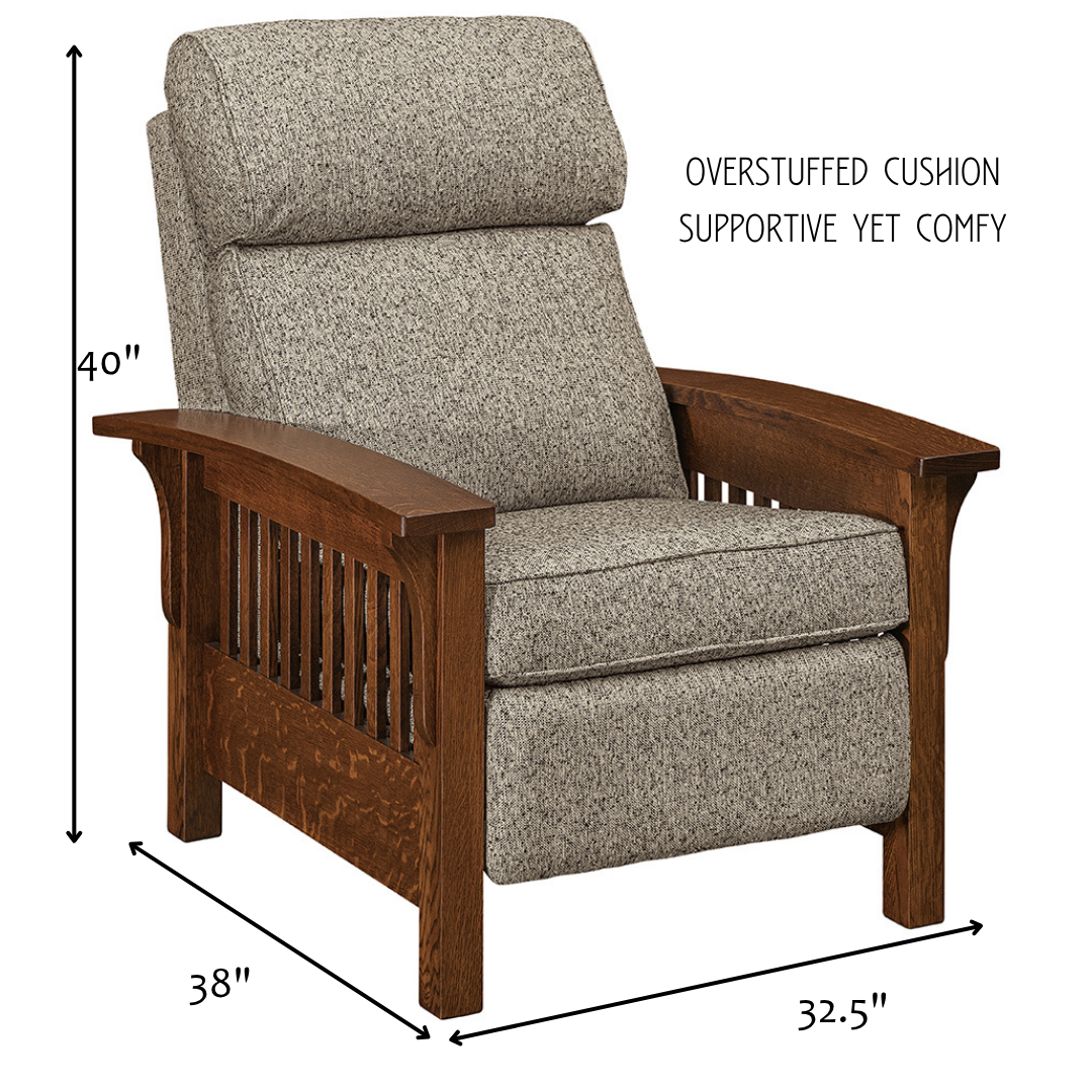 American Made Mission Oak Wood Arm Spindle Recliner – Modern