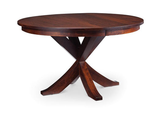 Parkdale Single Pedestal Table Off Catalog Simply Amish 48 inch Solid Top Smooth Cherry