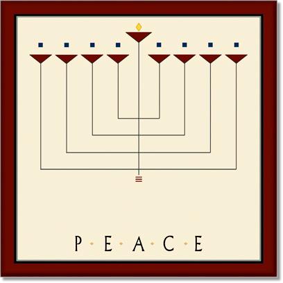 Peace Menorah Tile - 6x6