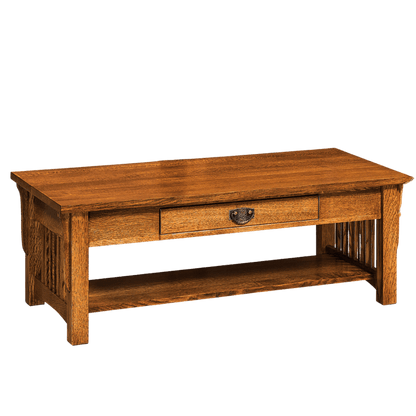 Prairie Mission Spindle Coffee Table with Drawer