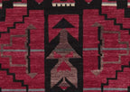 Pendleton Storm Cardinal Southwest hand-knotted wool rug in red, black, and gray geometric patterns.