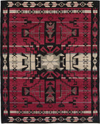 Pendleton Storm Cardinal Southwest hand-knotted wool rug in red, black, and ivory.