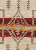Pendleton Harding Southwest hand-knotted wool rug in oatmeal, taupe, terra cotta, and gold.