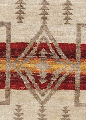 Pendleton Harding Southwest hand-knotted wool rug in oatmeal, taupe, terra cotta, and gold.