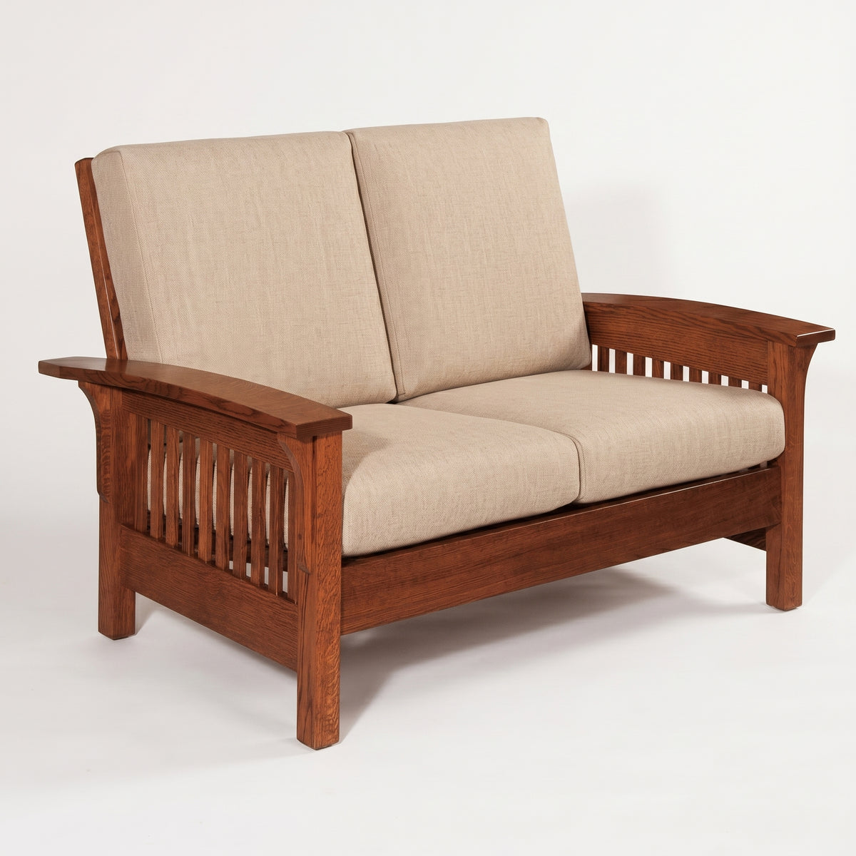 Prairie Mission Wood Arm Loveseat