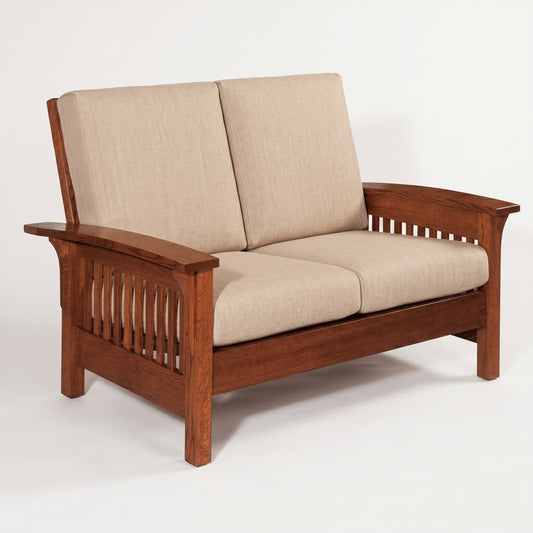 Prairie Mission Wood Arm Loveseat