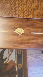 Ginkgo Inlay Coffee Table with Drawer