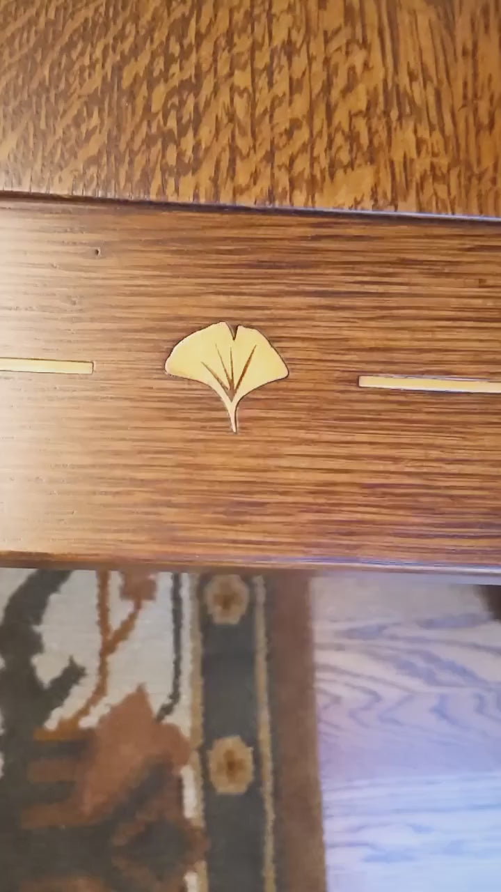 Ginkgo Inlay Coffee Table with Drawer