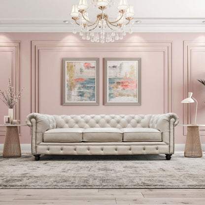 Remington Leather Chesterfield sofa group