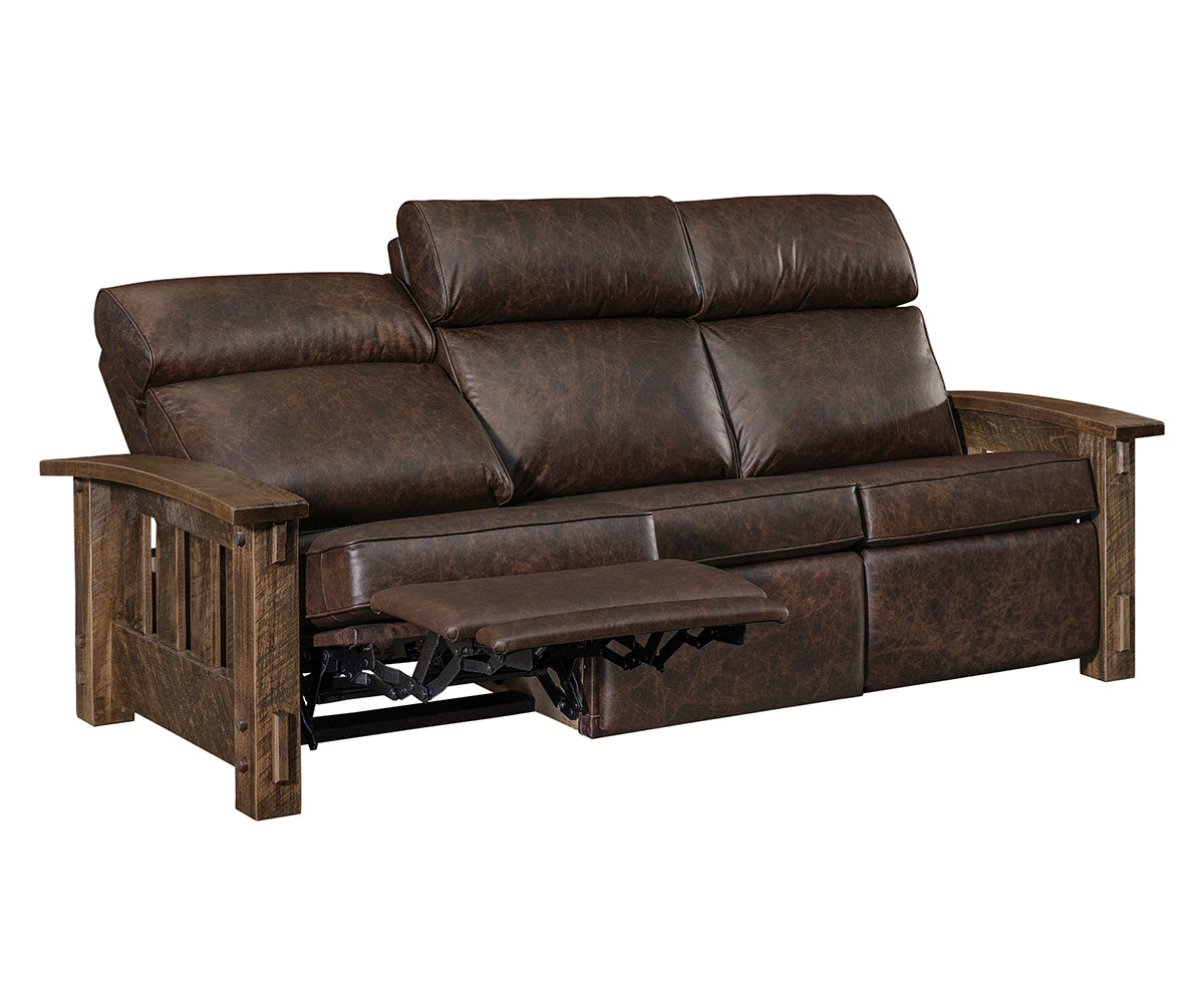 Mountain Roughsawn Wood Sofa Recliner