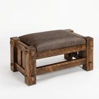 Mountain Roughsawn Wood Ottoman