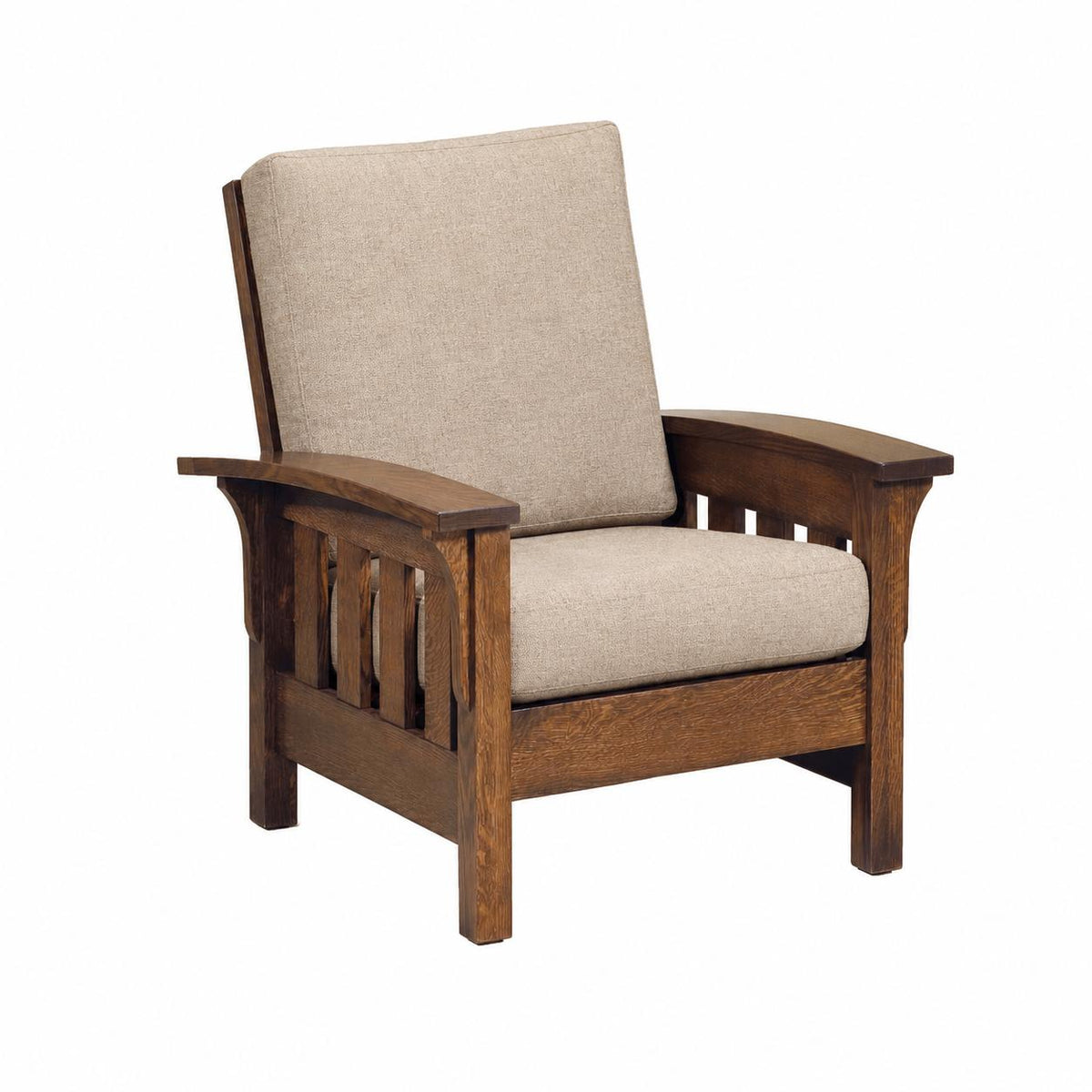 Bent Arm Wood Accent Chair