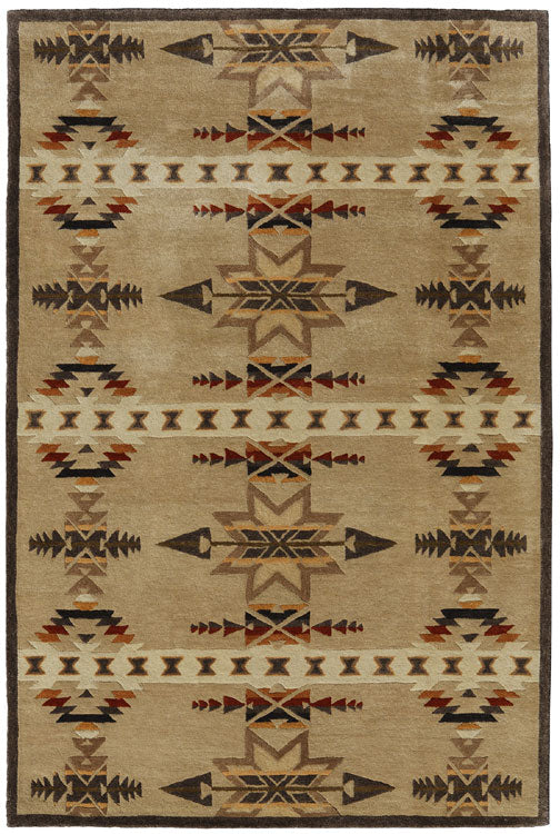 Pendleton Gatekeeper Southwest wool rug in beige, ivory, brown, and terra cotta.