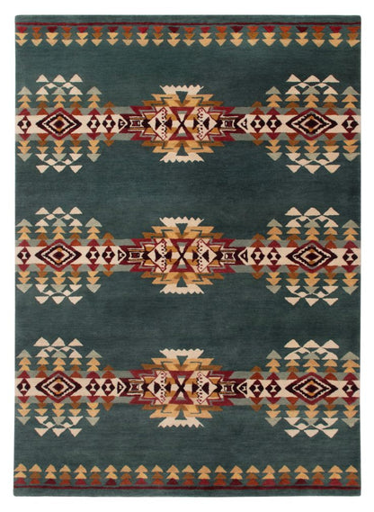 Pendleton Highland Peak Teal Southwest Hand-Tufted Rug