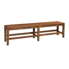 Teton Dining Bench in a warm brown wood finish with clean lines and a sturdy six-leg design.