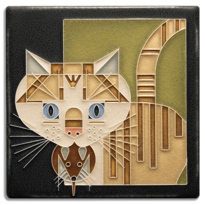 Barn Kitty Green Tile - 6x6
