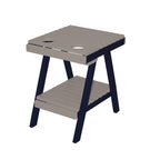 Slatted Side Table with Cup Holders
