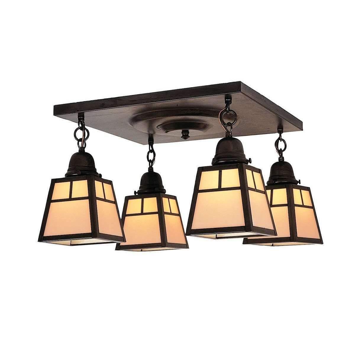 A-Line shade 4 Light Ceiling Mount Interior Lighting Arroyo Craftsman